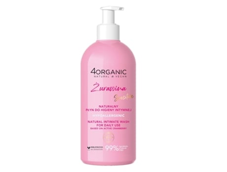 Sabonete íntimo natural com extrato de cranberry, 350ml 4orgânico