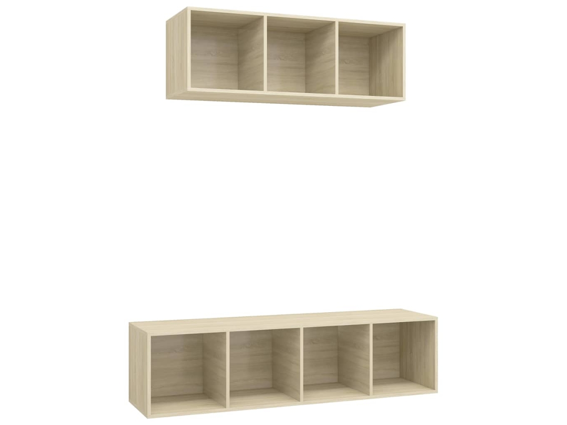 Tv Cabinet Set, Tv Cabinet Sets Vidaxl Marrom Madeira Processada (n/a)
