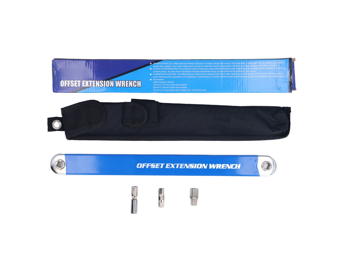 Conjunto de Chaves de Extensão Deslocadas Universal YURU com ratchet dual, 13.4in, azul