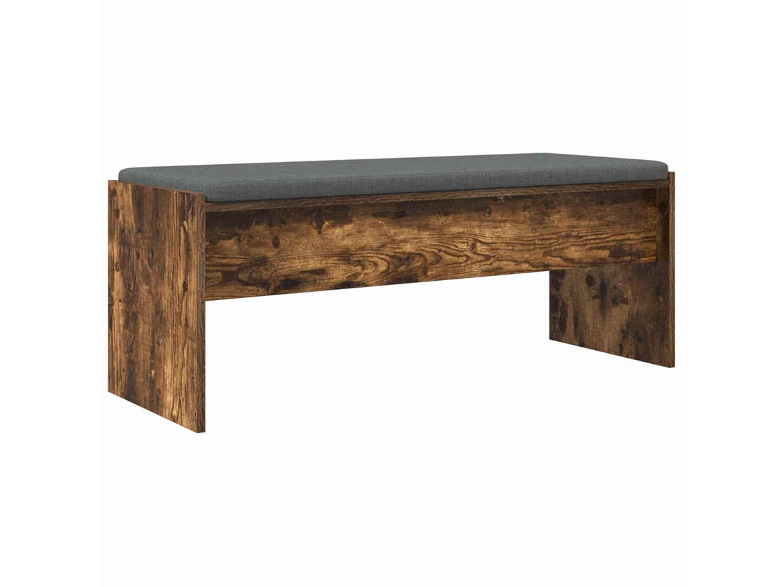 Banco de Hall com Almofada Carvalho Defumado 103x38x40 cm