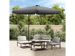 Vidaxl Guarda-sol De Exterior Com Poste De Aço 300 Cm Antracite