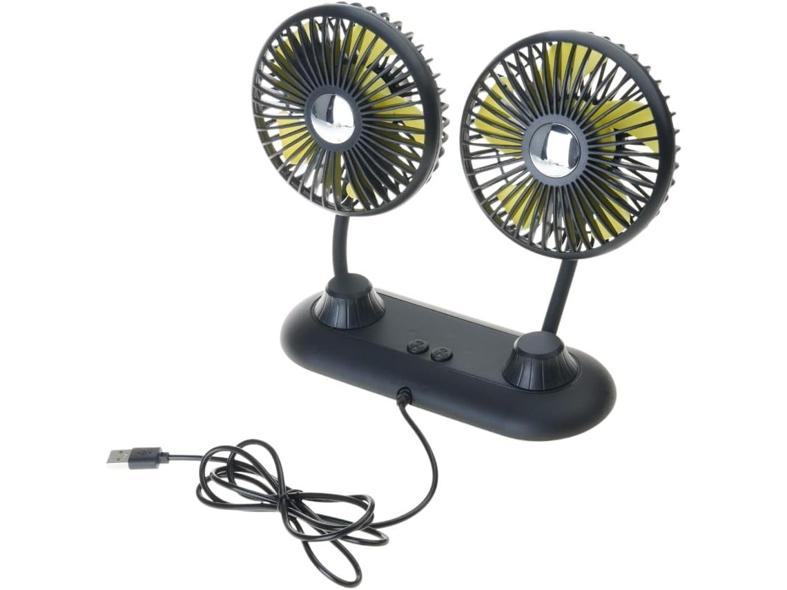 Ventilador De Resfriamento Ar Ajustável Para Carro Silencioso Com Duas Portas Usb