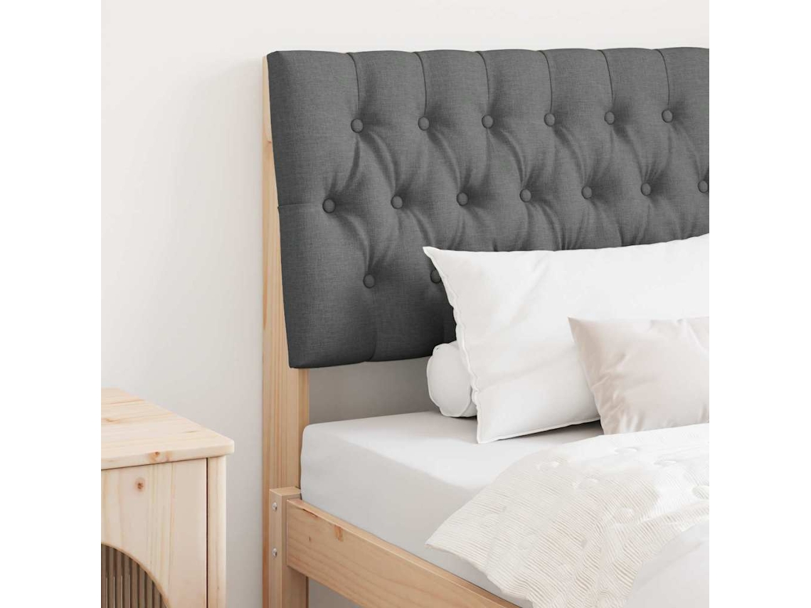 Vidaxl Cabeceira Estofada Cinza Escuro 90 Cm