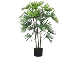 Palmeira Artificial 90 Cm,24 Folhas,plástico Verde,vaso Ø16,5x13,5 Cm BTFORUS