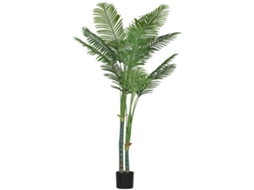 Palmeira areca Artificial de Interior 180 Cm com Vaso de Plástico e Folhagem Aveludada, Verde CHEZMOI