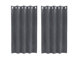 Conjunto 2 Cortinas Opacas Vidaxl Cinzento-claro Veludo (140 X 140 Cm)
