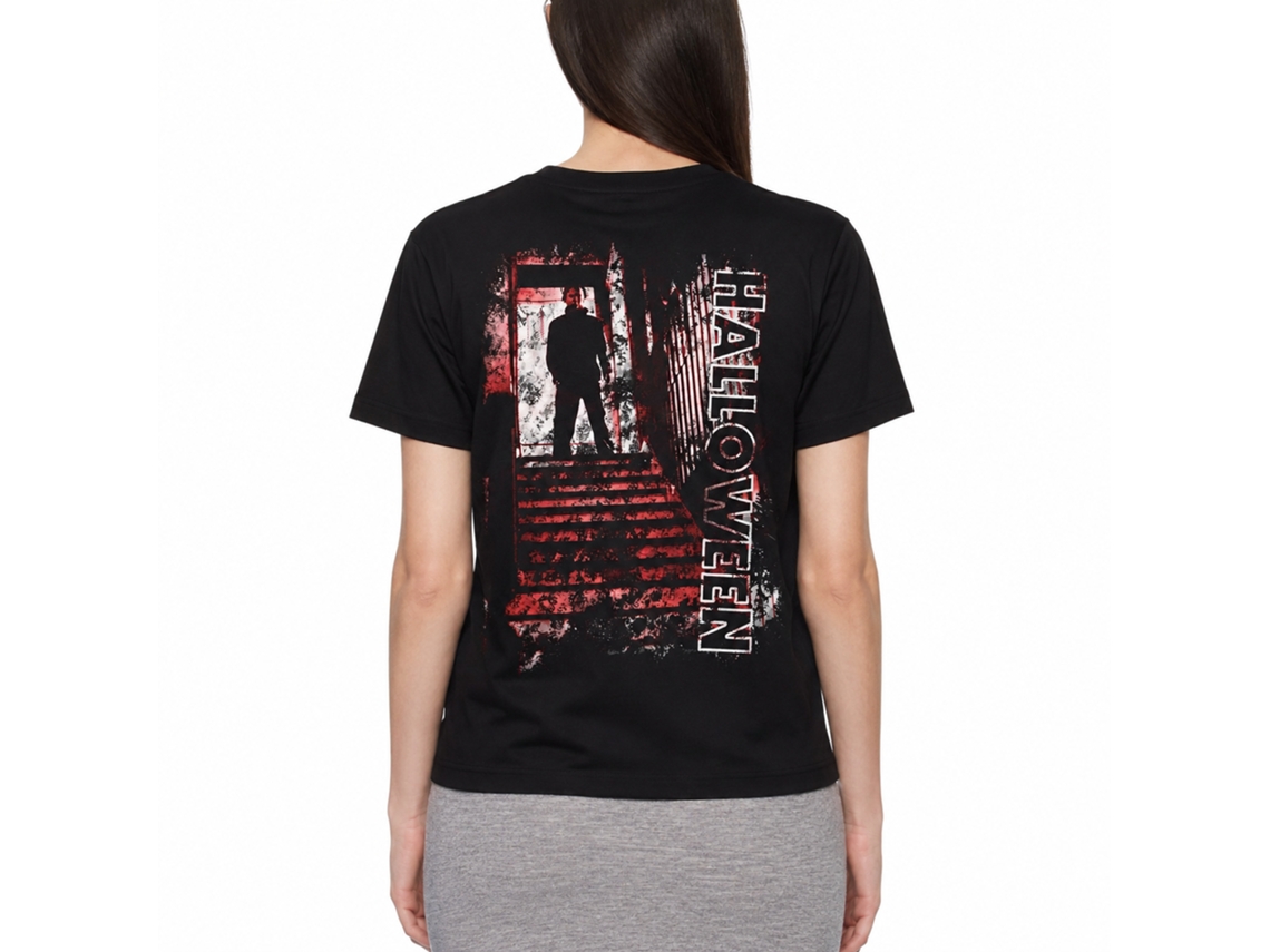 Rockinstone Halloween Stair Top Black Adult T-shirt Size:m