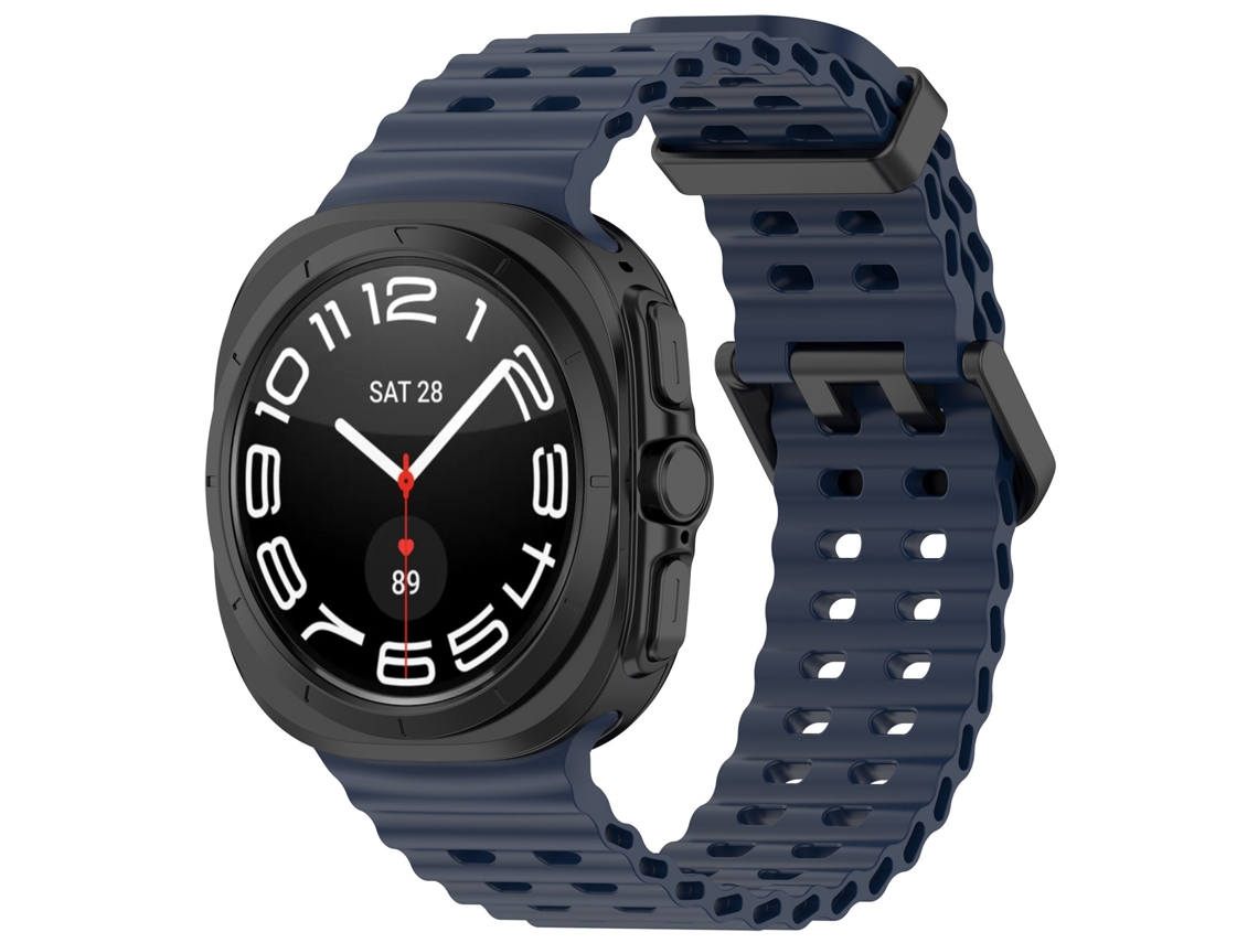 Bracelete De Silicone Para Samsung Galaxy Watch Ultra2 47mm Azul Meia-noite