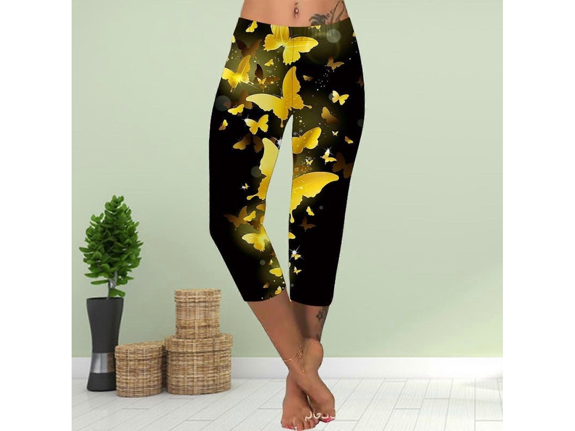Calcinha Legging Curta Estampada Lua Borboleta Slim Verão S/MARCA