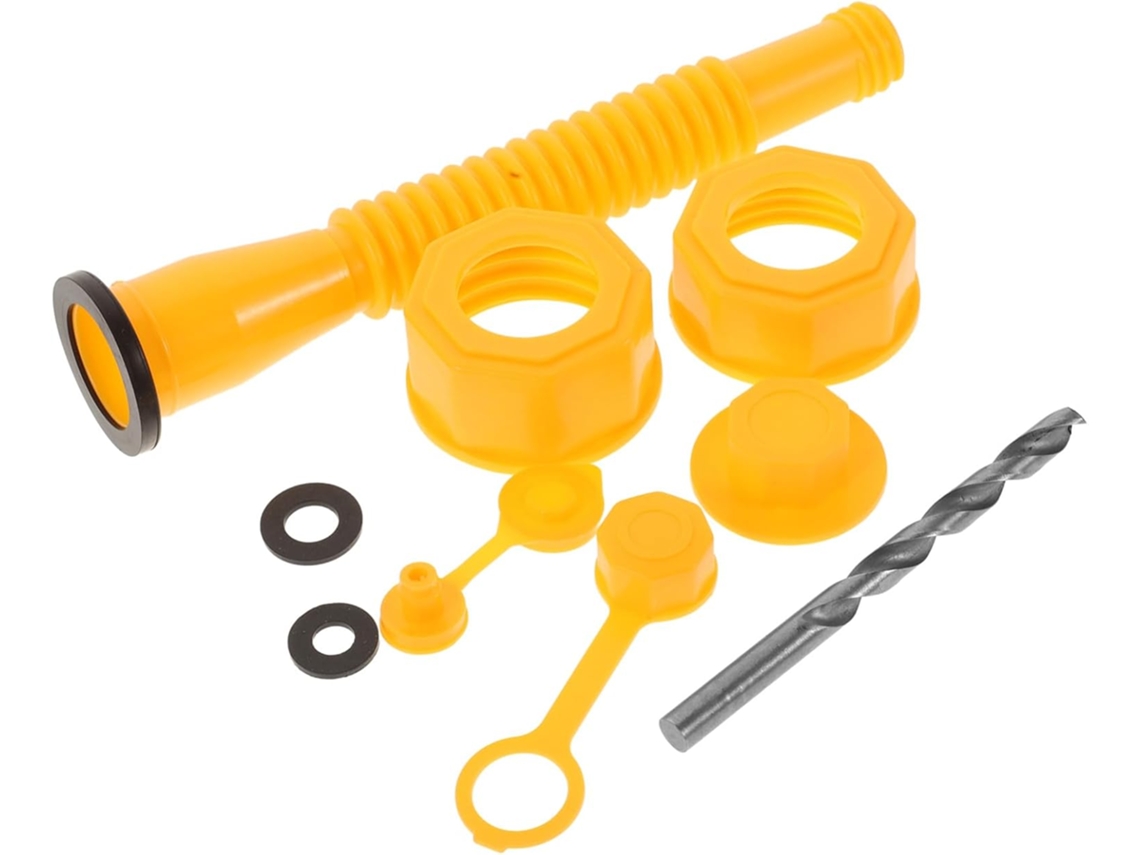 Kit De Bico Reposição Com Broca 8mm, Plástico Amarelo, Tampa Protetora Antiderrapante Para Fácil Instalação Em Jarras De