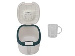 Recipiente Airtight Para Arroz 5kg Sem Cheiro Com Janela Transparente Para Grãos Açúcar Farinha Cor Verde