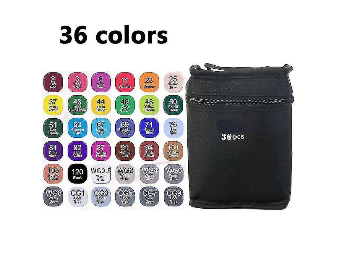 Conjunto de 24 a 120 Canetas Marcadoras Artísticas de Ponta Dupla para Desenho, Esboço, Marcadores À Base de Óleo, Grafite AQUAFORGE