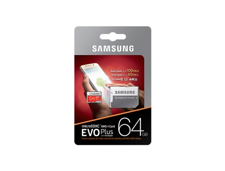 Cartão de Memória Micro SDXC 64 GB -  Evo plus + Adaptador SD