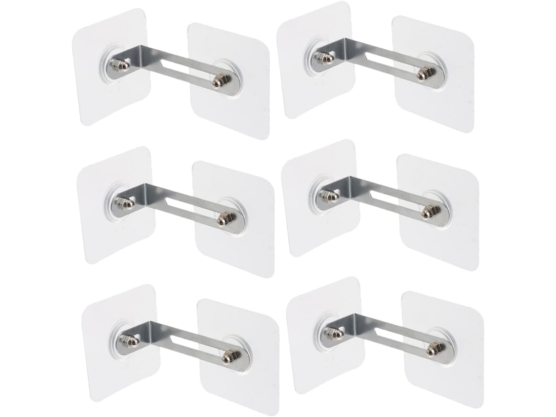Conjunto De 6 Peças Âncoras Anti Tombamento Para Móveis, Cômodas E Armários, Em Aço Inoxidável Autoadesivo Para Parede