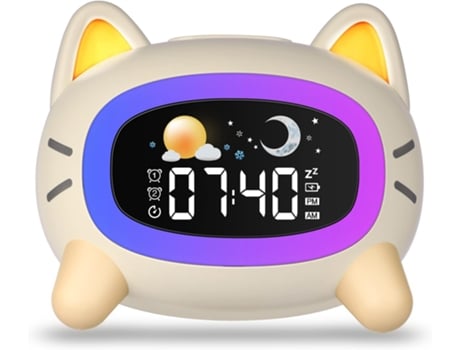 Relógio Despertador Digital Para Crianças Yuysan 5 Cores De Luz Noturna, 4 Níveis De Brilho Ajustável, 7 Sons De Relaxamento Para Dormir