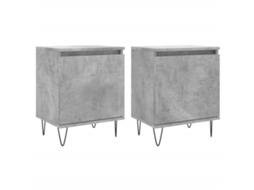 Bedside Cabinet, Bedside Cabinets Vidaxl Cinzeto Madeira Processada (n/a)