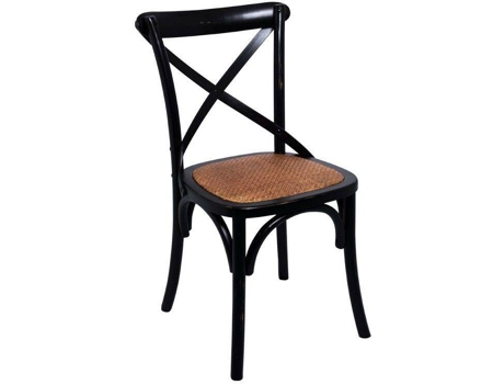 Cadeira  Altea (Preto - 43 x 87 x 45 cm - Madeira - Junco)