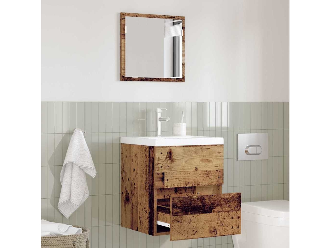 Vidaxl Armário De Banheiro Madeira Antiga 41 X 38,5 X 45 Cm