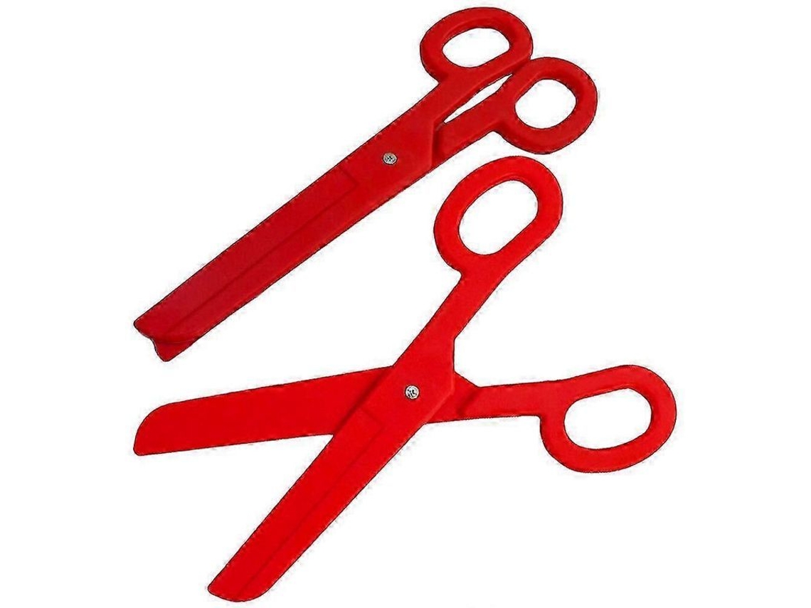 2pcs Tesouras Gigantes De Plástico Falsas Para Halloween Decorção De Festa E Trajes De Cosplay 38x10cm Rojo