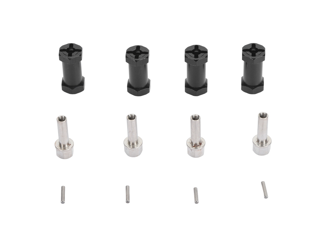 4 Pçs Extensor De Cubo Hexagonal Rc 12mm Diâmetro 25mm Comprimento Alumínio Para Carros De Modelo 1/10