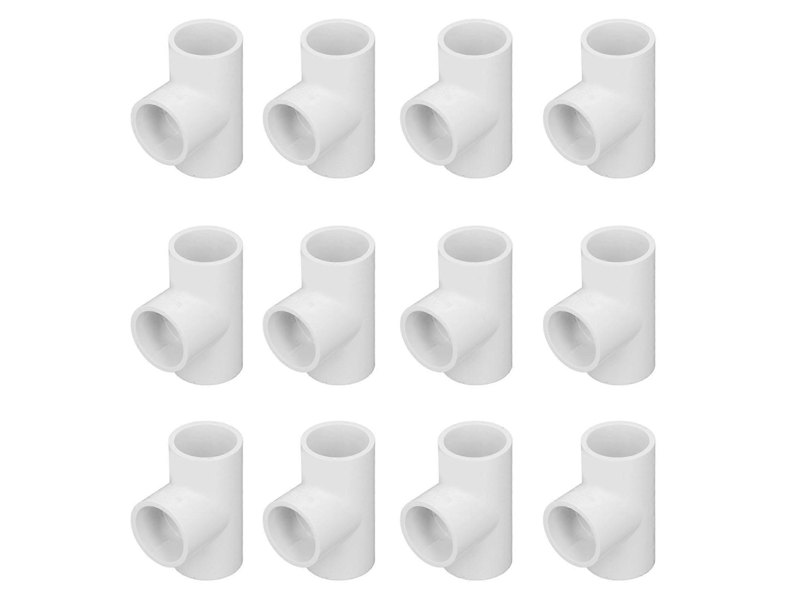 Conjunto De 12 Conexões Em T Pvc, Juntas Plástico Diâmetro Igual, Adaptador Para Abastecimento Água, Melhorias Domésticas, 25 Mm I Aquaforge