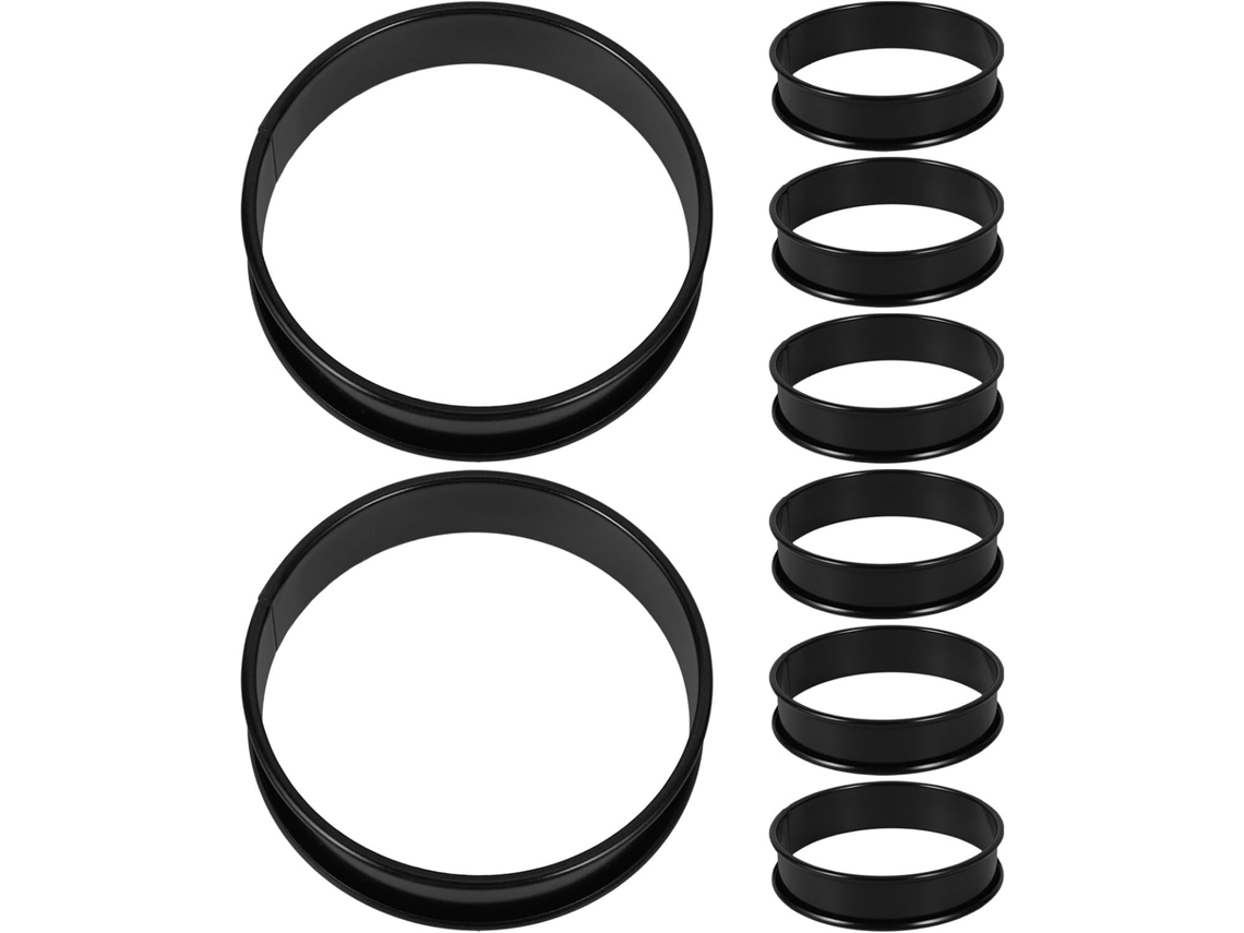 Conjunto De 8 Formas Redondas De Aço Inoxidável Para Bolos E Mousses