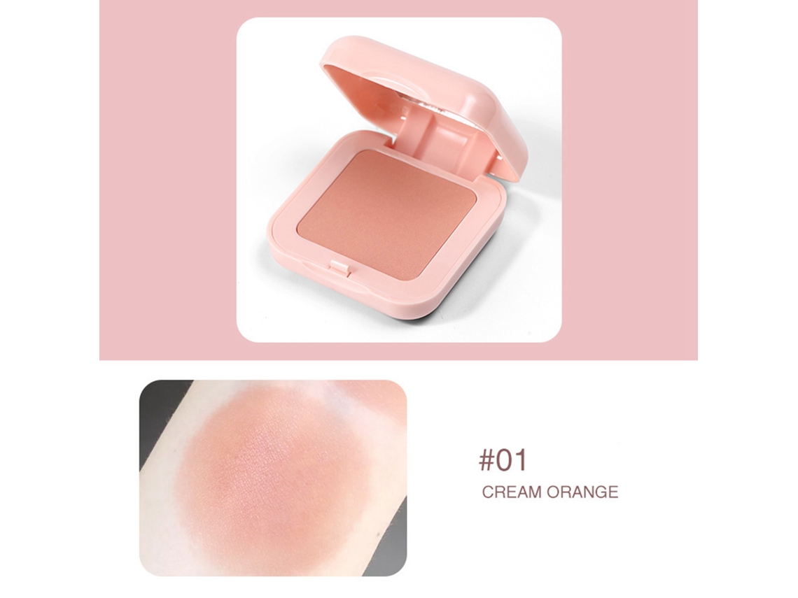 Polvo De Rubor Para Rostro Natural Fino De Larga Duración Con Empaque Rosa Bonito Y Portátil Para Mujeres