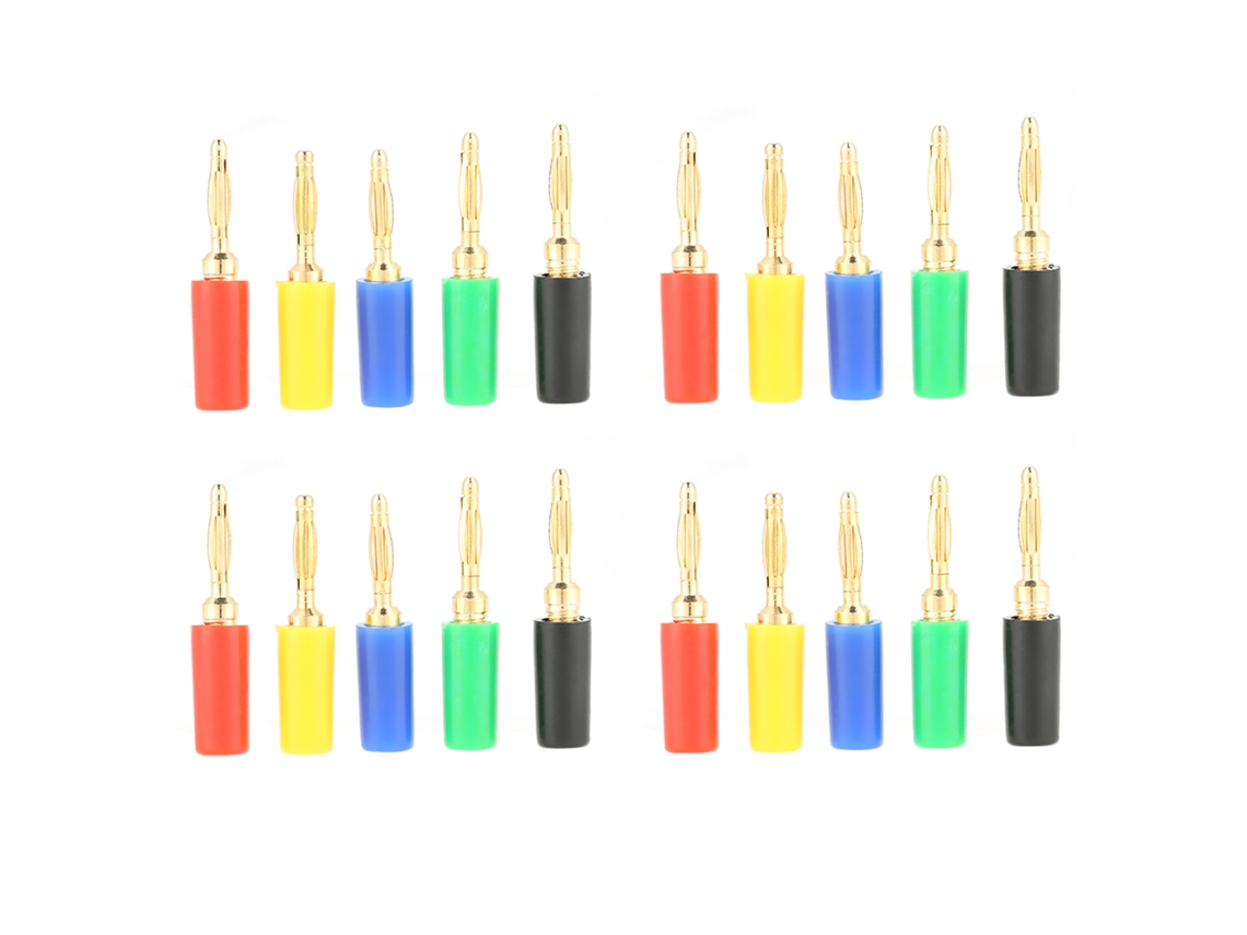 20 Pcs/set Plugue Banana 2mm Conector Probe Teste Para Amplificador Alto-falante