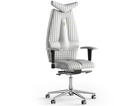 Cadeira de Escritório Ergonómica KULIK SYSTEM Jet Stitching Couro (Branco -130x50x50cm)