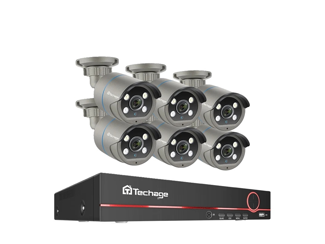 Sistema de Vigilância, 8 Canais, Resolução 4mp, 8ch Nvr 6 Câmeras, Nenhum OEM