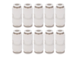 10 Peças Conector Redutor Retangular Rápido Mangueira Ar Neumático Fundo Pg12-8 Branco