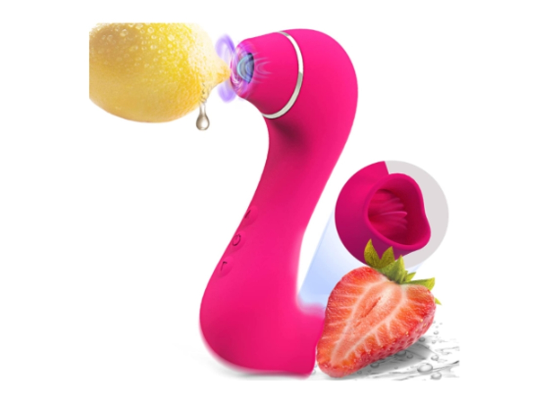 Brinquedos Sexuais Anel De Sucção Do Clitóris E Lambedura De Língua Com Vibradores Para Pênis E Escroto, Para Casais Homens E Mulheres, Rosa