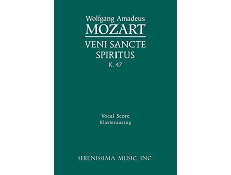Livro Veni Sancte Spiritus K 47 Vocal Score Latin Edition de Wolfgang Amadeus Mozart (Latim)