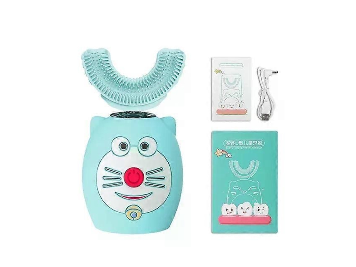 Crianças Escova de Dentes Elétrica 360 Graus Automática Usb Limpa Limpeza Silicone Criança Inteligente em Forma U GOKOCO