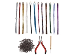 2026-kit De Extensões De Cabelo Tinsel Colorido Com Brilho Para Trançado E Decoração Diária