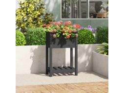 Vidaxl Vaso/floreira Com Prateleira 54x34,5x81 Cm Pinho Maciço Cinza