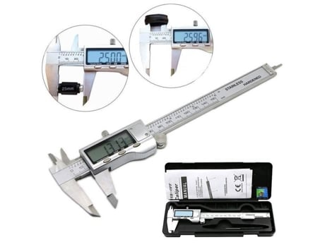 Paquímetro Vernier Digital em Aço Inoxidável 0-150mm - POPSPO - Conversão Métrica e Botões Zero POPSPO