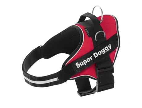 Arnês Personalizado para Cães Cor Vermelho SUPER DOGGY