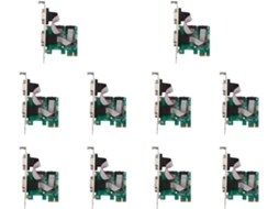 Placa Adaptadora Controladora 10x Pci e Pci Express Dual Serial Db9 Rs232 de 2 Portas SFUSHOS