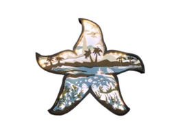 Estrela Decorativa de Madeira com Luz para Decoração de Interiores LAXISCREED