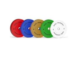 Conjunto Body Revolution 60kg De Bumper Plates Olímpicos (2x5kg, 2x10kg, 2x15kg). Borracha De Alta Densidade,