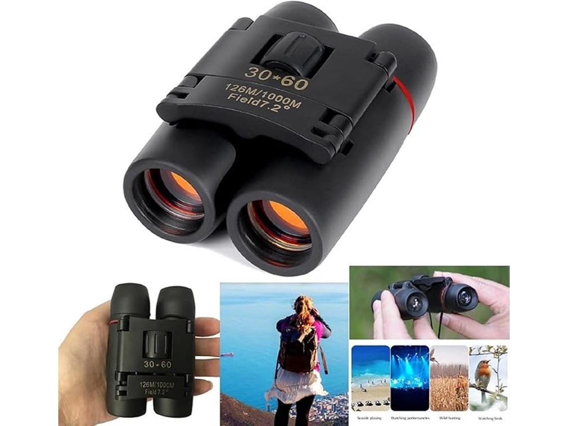 Binóculos Portáteis Mini, Zoom 30x60 Grande Angular Dobrável BRILVIBERA