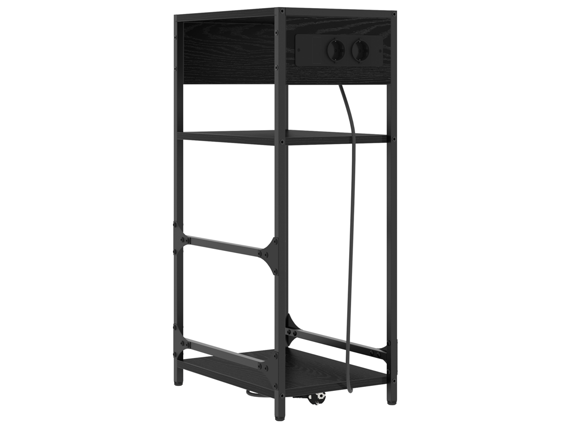 Conjunto 1 Mesa-de-cabeceira Vidaxl Preto Derivados De Madeira (40 X 27 X 76 Cm)