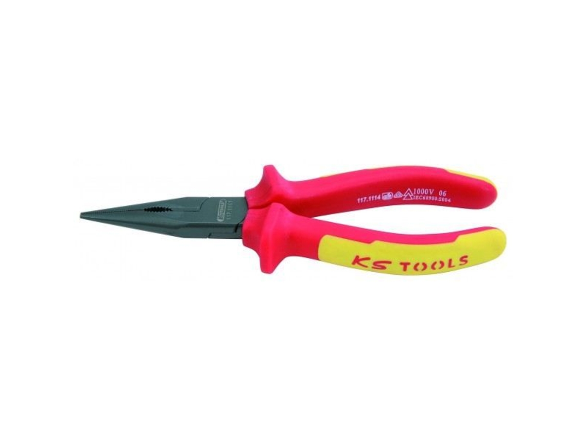 Alicate de Bico Redondo Isolado 1000V KS TOOLS Ergotorque Vde 165 Mm Cabos Bicomponentes