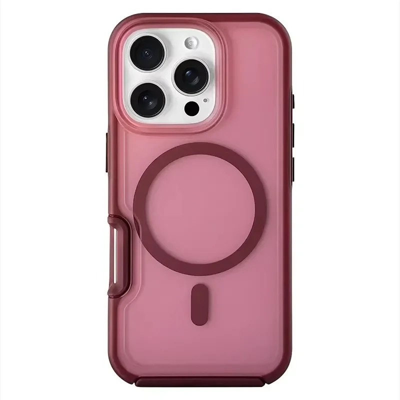 (roxo-avermelhado, Iphone 14) Capa Magnética Fosca Para Celular, Compatível Com Carregamento Sem Fio.