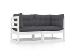 2-seater Sofa, 2-seater Sofas Vidaxl Branco Madeira De Pinho (n/a)
