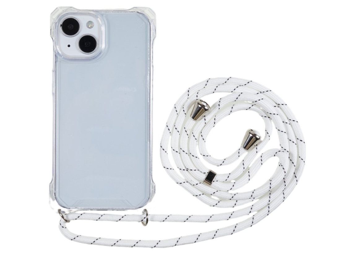 Correia Casa Quedas Para Iphone 13 Pele Sintética Transparente