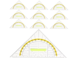 Conjunto De 10 Réguas Transparentes Com Alça, Régua Geométrica