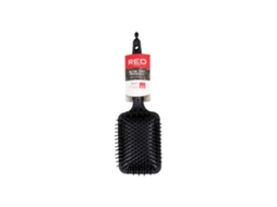 Rubberized Paddle Brush RED KISS (square)