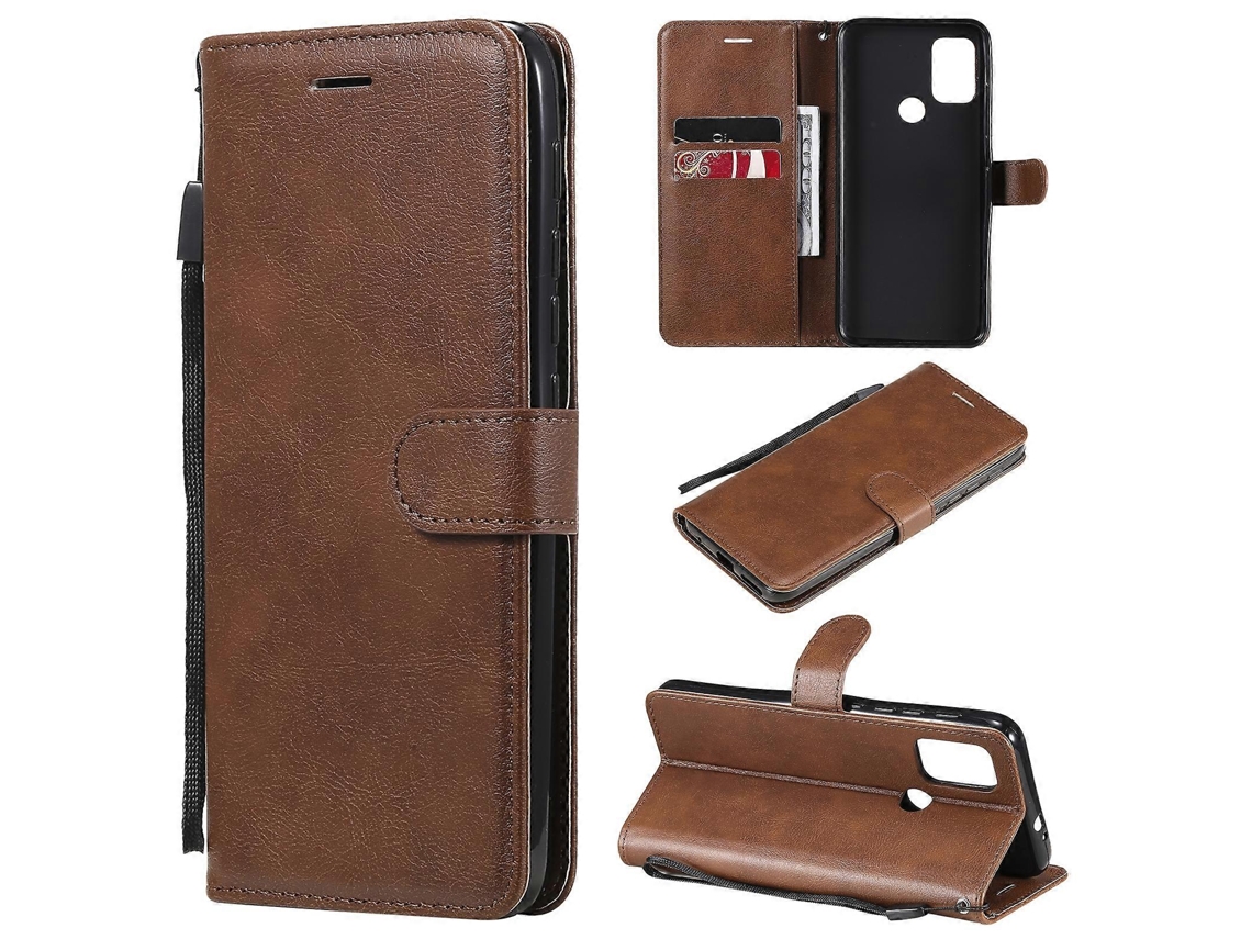 Capa Protetora De Couro Com Aba Horizontal, Cor Sólida, Para Motorola Moto G10/g30, Com Suporte, Compartimentos Para Cartões, Carteira, Porta-retratos